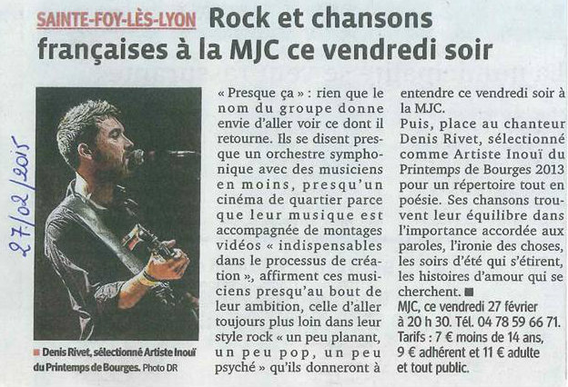 le progrès 27 février 2015